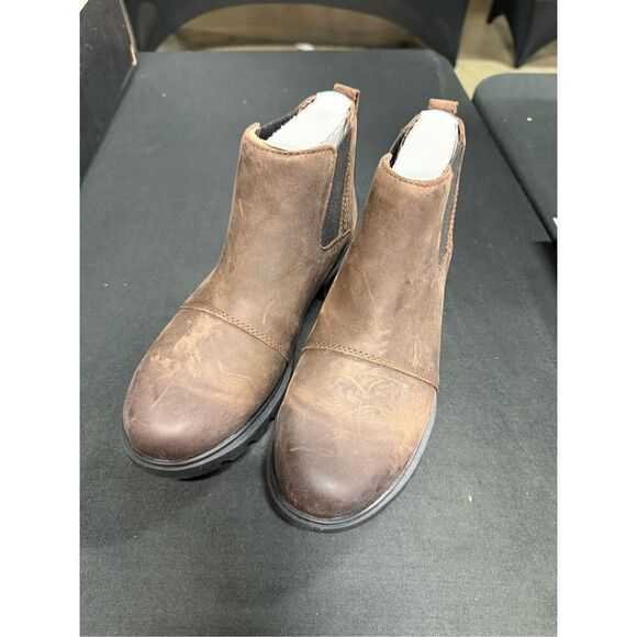 Sorel Emilie III Waterproof Chelsea Boots Tobacco Black 6 - Picture 2 of 6